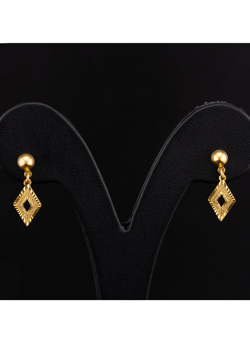 AAZ Jewellery L.L.C - Open Square 22K Gold Earrings - Image 1