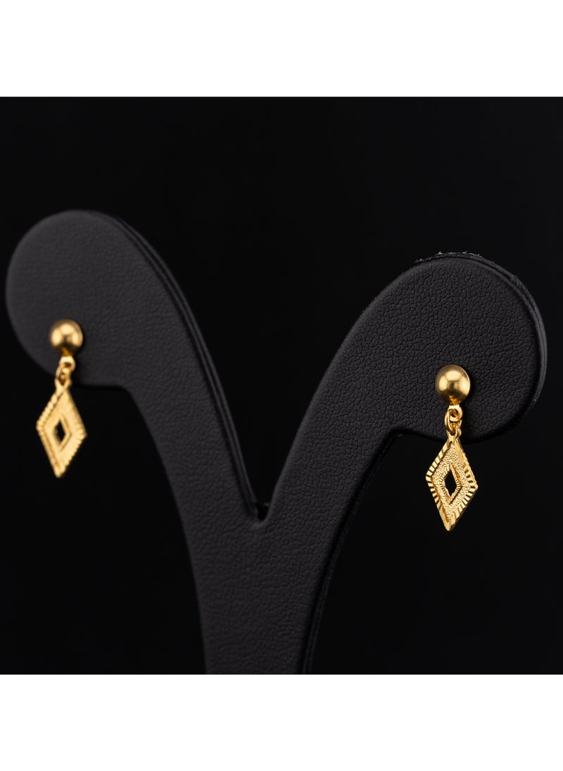 AAZ Jewellery L.L.C - Open Square 22K Gold Earrings - Image 1
