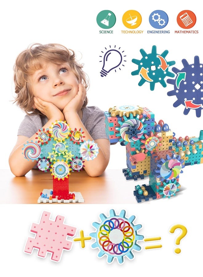 Variety of electric building blocks park gear rotating toy puzzle large particle puzzle set boys and girls 3-6 years old assembly - Image 4