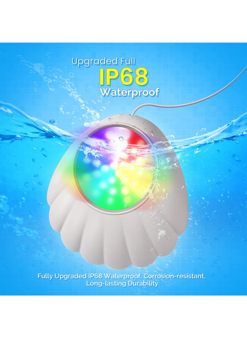 Pool Lights with APP Control, Submersible LED Pool Lights, Pond Lights, Lights with IP68 Waterproof, 16 Million Colors, Music Sync, 12V Smart Pool Lights for Inground Above Ground Pool, Hot tub