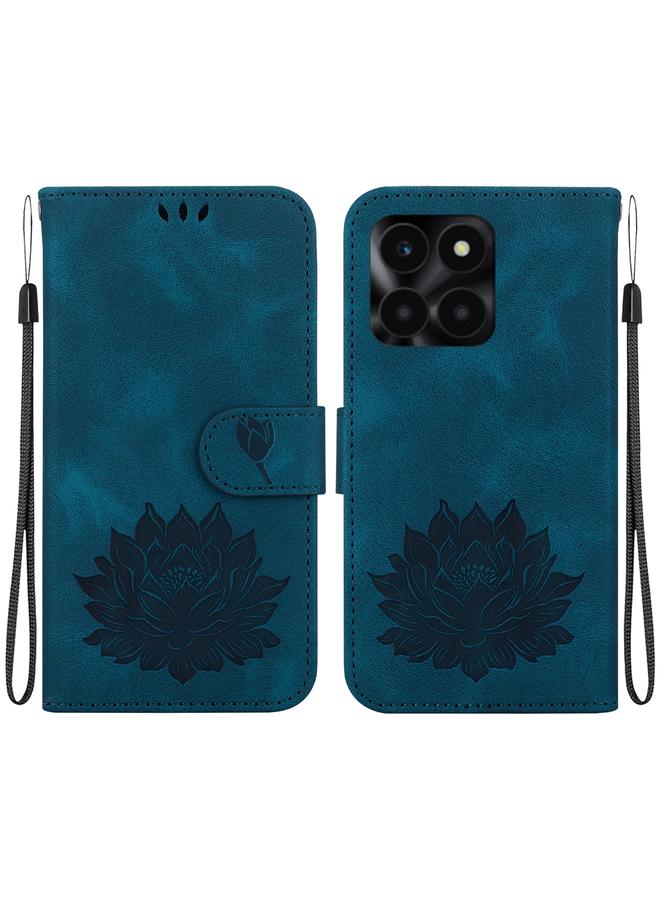 erorex Case For Honor X6a Lotus Embossed Leather Phone Case  - Image 1