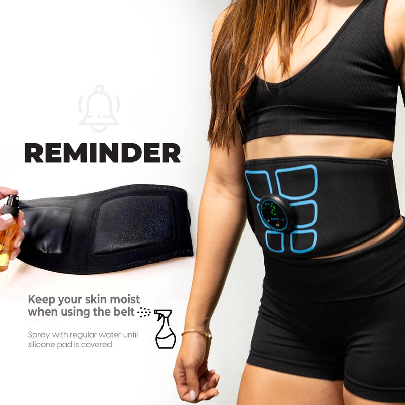 FlexTone Ab Stimulator - Ab Belt Muscle Toner for Men & Women - Electrical Stimulator System for Strengthening & Toning Core - Muscle Machine Workout Equipment - Home Gym Accessory - Black - Image 3