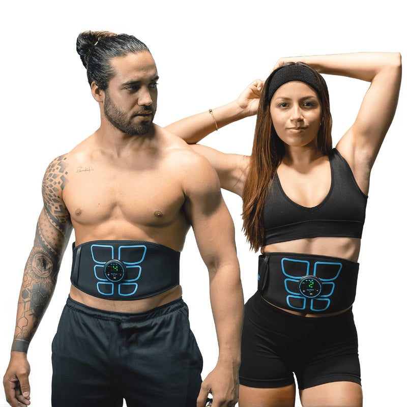 FlexTone Ab Stimulator - Ab Belt Muscle Toner for Men & Women - Electrical Stimulator System for Strengthening & Toning Core - Muscle Machine Workout Equipment - Home Gym Accessory - Black - Image 1
