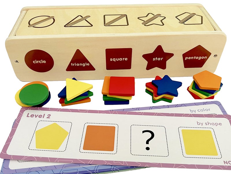 D Dailyfunn Dailyfunn Montessori Toys Color&Shape Sorting Learning Matching Box for Baby Toddlers 1-3 Year Old - Image 4