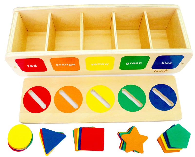 D Dailyfunn Dailyfunn Montessori Toys Color&Shape Sorting Learning Matching Box for Baby Toddlers 1-3 Year Old - Image 2