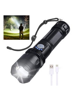 Rechargeable LED Flashlights High Lumens, 10000 Lumens Super Bright Powerful Tactical Flashlights, Zoomable, 5 Modes, Waterproof Flashlight for Emergencies Hiking