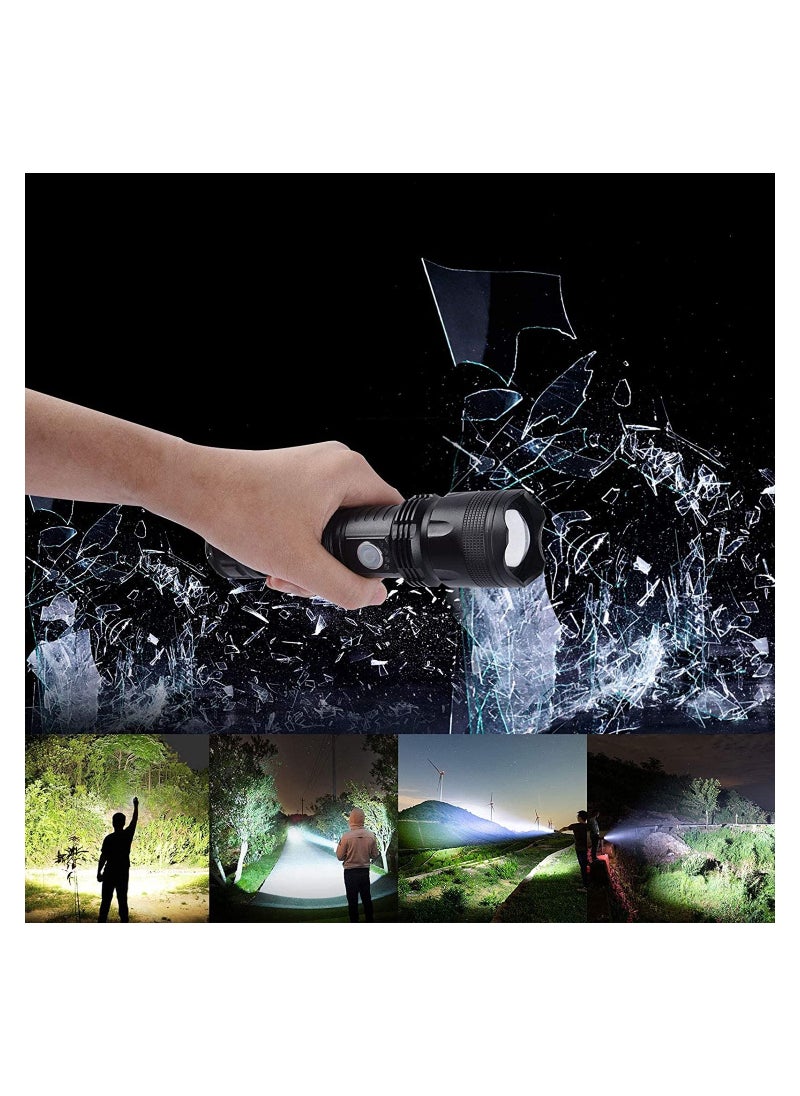 Generic - Rechargeable LED Flashlights High Lumens, 10000 Lumens Super Bright Powerful Tactical Flashlights, Zoomable, 5 Modes, Waterproof Flashlight for Emergencies Hiking - Image 1