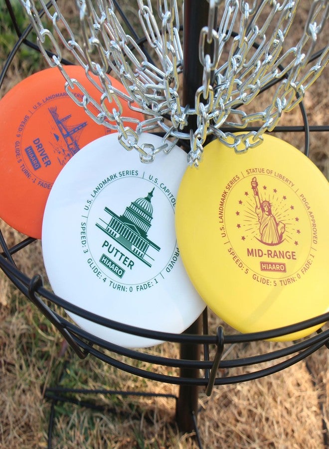 HIAARO Disc Golf Starter Discs Set | U.S. Landmark Series | 150 Class, 145-150g | PDGA Approved | Include 2*Driver 2*Mid-Range 2*Putter 1*Mini Marker - Image 3