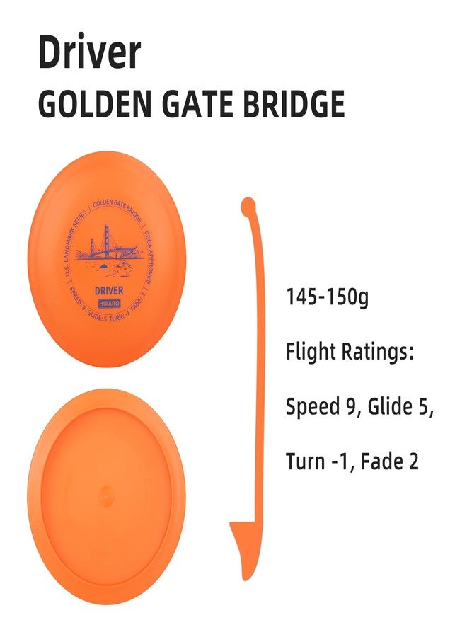 HIAARO Disc Golf Starter Discs Set | U.S. Landmark Series | 150 Class, 145-150g | PDGA Approved | Include 2*Driver 2*Mid-Range 2*Putter 1*Mini Marker - Image 5