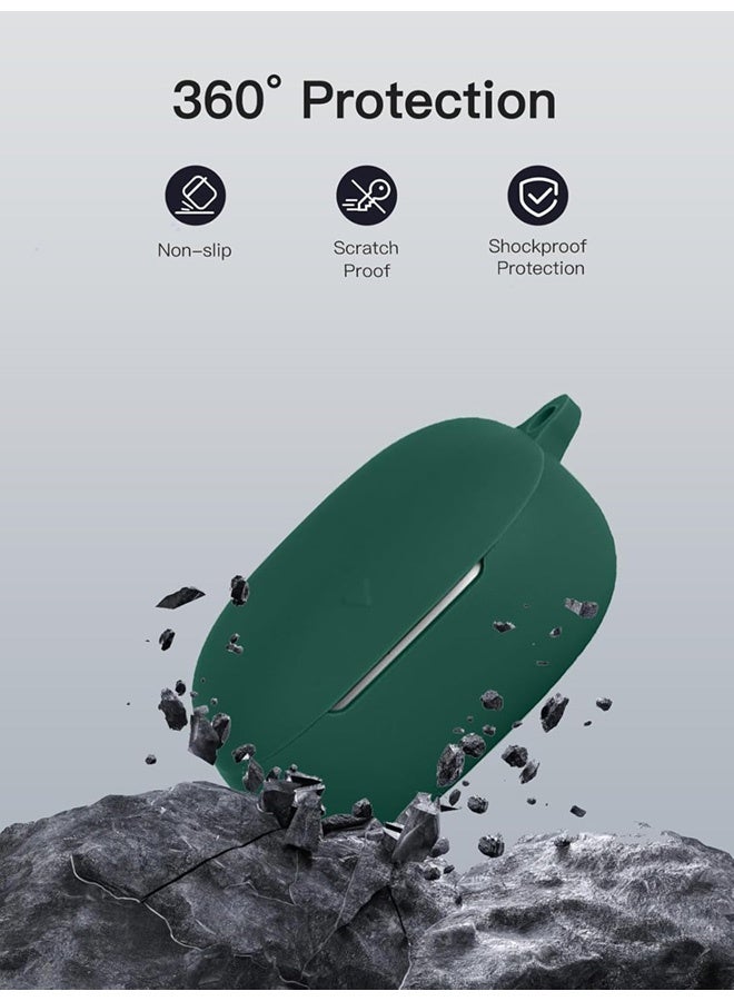 SJet for Liberty 5 Case Cover with Cleaner Kit, Soft Silicone Protective Case for Anker Soundcore Liberty 5 Case Keychain (Green) - Image 2