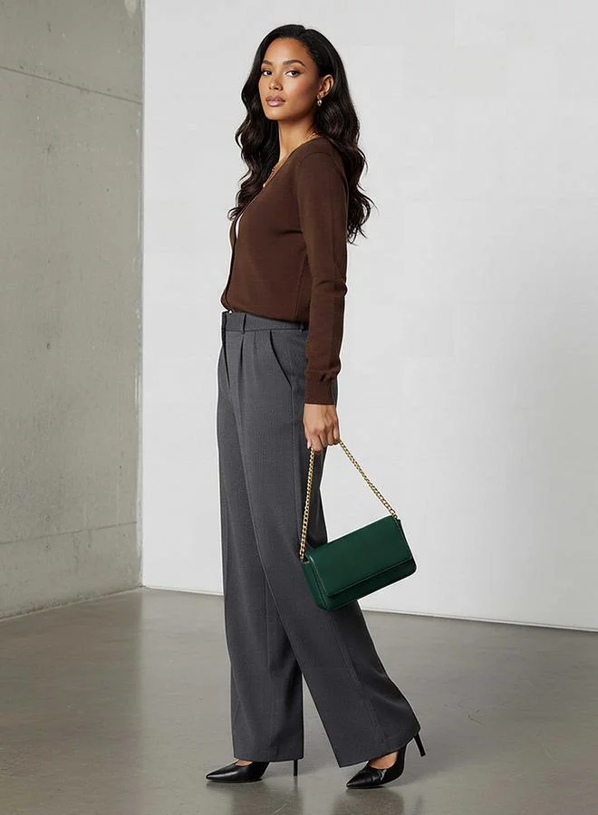 تواكستريمز كارديجان تريكو بياقة على شكل حرف  بنقوش