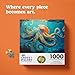 Cross & Glory Cross Glory Jigsaw Puzzles 1000 Pieces for Adults Deep Blue Octopus Odyssey Ocean Octopus Puzzles for Adults Challenging Brain Teaser Ocean Puzzle 20 x 27 Inches - Image 3