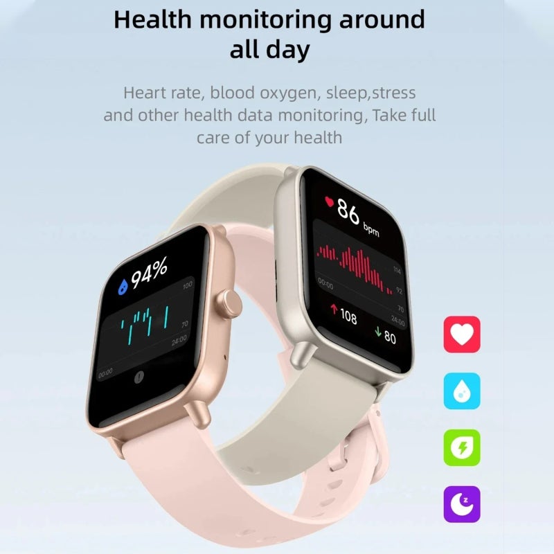 Smart Watch 1.8" Full Touch HD Black Screen - Bluetooth Call & 24-Hour Health Monitor Fitness Tracker for iOS 9.0+ Android 6.0+ Users - Image 3