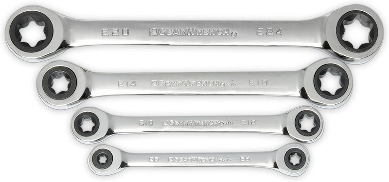 GEARWRENCH 4 Piece Double Box Ratcheting ETorx Wrench Set 9224D - Image 1