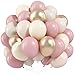 Paeyeq Dusty Pink Beige Balloons 60 Pcs 12 Inch Pink Sand White Balloons Metallic Gold Nude Cream Balloon for Girls Women Birthday Pastel Bridal Shower Boho Wedding Baby Shower Engagement Party Decoration - Image 2