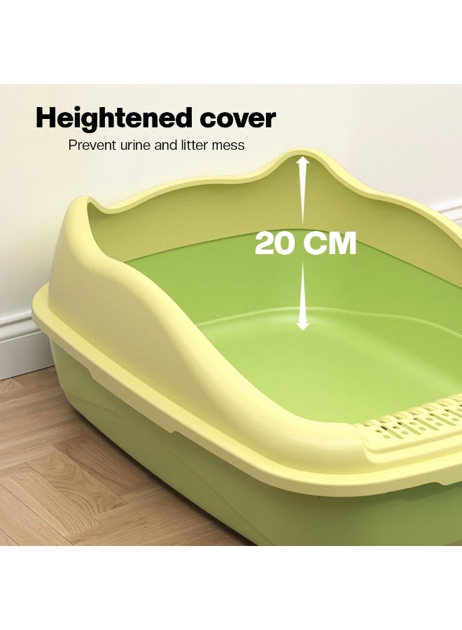 NNC PETS Cat litter box with Litter scoop, Raised fence, Sand filter pedal, and Detachable design, Anti-splash cat toilet for Large cats, Suitable for Indoor & Outdoor, Easy to clean (Blue) - Image 2