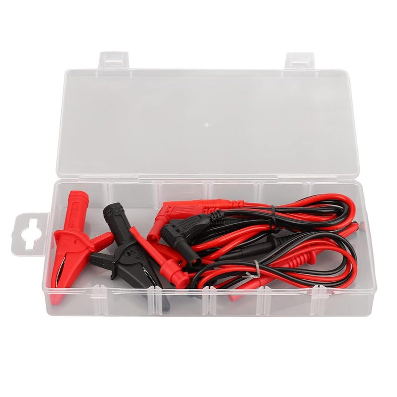 Professional Multimeter Test Leads Kit Heavy Duty Brass Alligator Clips High Conductivity Test Probes with Storage Case for Electricians Automotive Repair Electronics Testin - Image 1