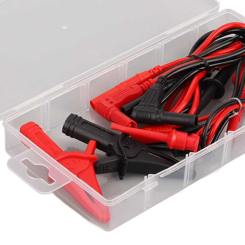 Professional Multimeter Test Leads Kit Heavy Duty Brass Alligator Clips High Conductivity Test Probes with Storage Case for Electricians Automotive Repair Electronics Testin - Image 4