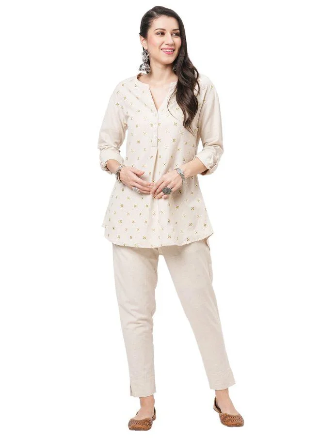 #بي Embroidered Tunic Set