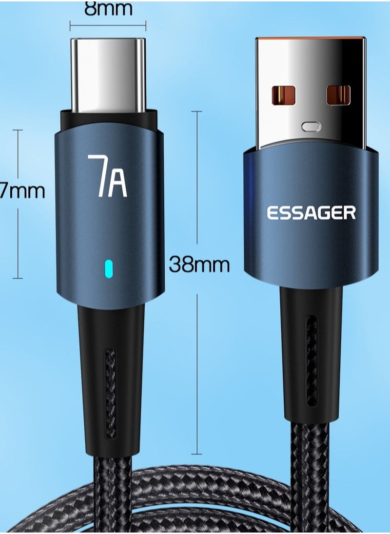 ESSAGER 7A Fast Charging Type C Data Cable Pack of 1 Type C High Quality 2 Meter USB To Type C Fast Charging Cable  - Image 4
