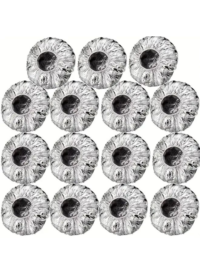 Reusable Shower Cap 5 Pack High Quality Aluminum Foil Hair Care Cap Suitable For All Hair Types Compatible With Bathroom Showers For Hair Dyeing And Styling Salon Grade Seamless Hair Cover Minimalist Hair Shield - Image 3