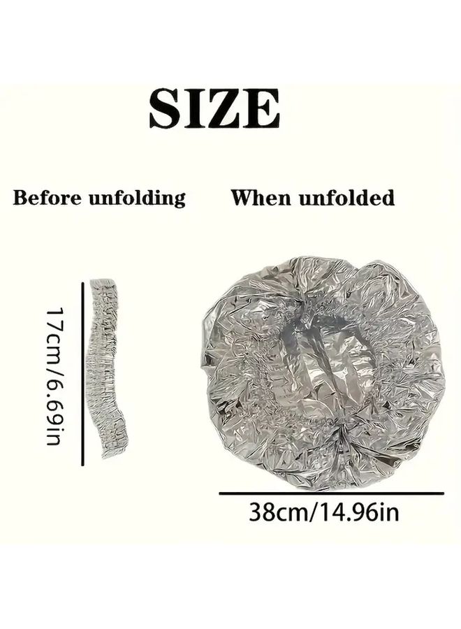 Reusable Shower Cap 5 Pack High Quality Aluminum Foil Hair Care Cap Suitable For All Hair Types Compatible With Bathroom Showers For Hair Dyeing And Styling Salon Grade Seamless Hair Cover Minimalist Hair Shield - Image 4