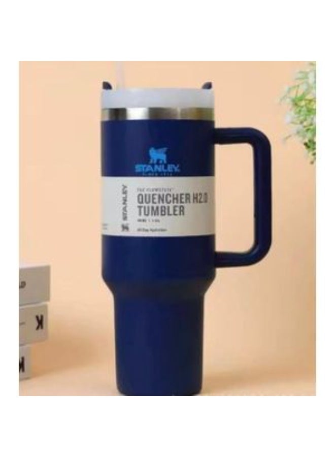 ستانلي كوب ستانلي كوينشر H2.0 فلو ستيت معزول بتفريغ الهواء من الفولاذ المقاوم للصدأ مع غطاء وقشة للماء والشاي المثلج أو القهوة والعصائر وغيرها، أزرق (40 أونصة، 1.18 لتر) - Image 1