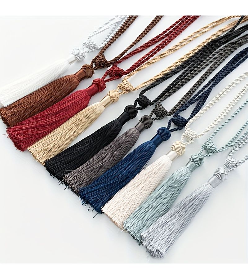 White Curtain Tiebacks with Tassels Modern Minimalist Home Decor 2Pcs - Image 4