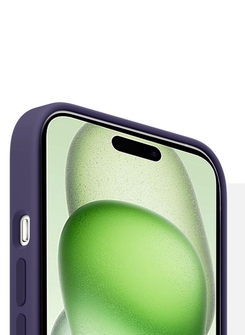 Wtech Soft Liquid Silicone Case Cover With MagSafe For Apple iPhone 15 Plus 2023 Elderberry - Image 4