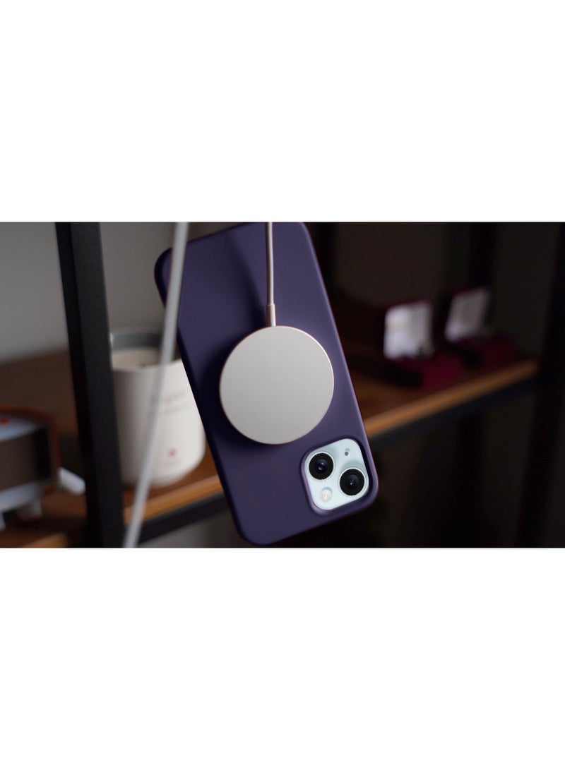 Wtech Soft Liquid Silicone Case Cover With MagSafe For Apple iPhone 15 Plus 2023 Elderberry - Image 5