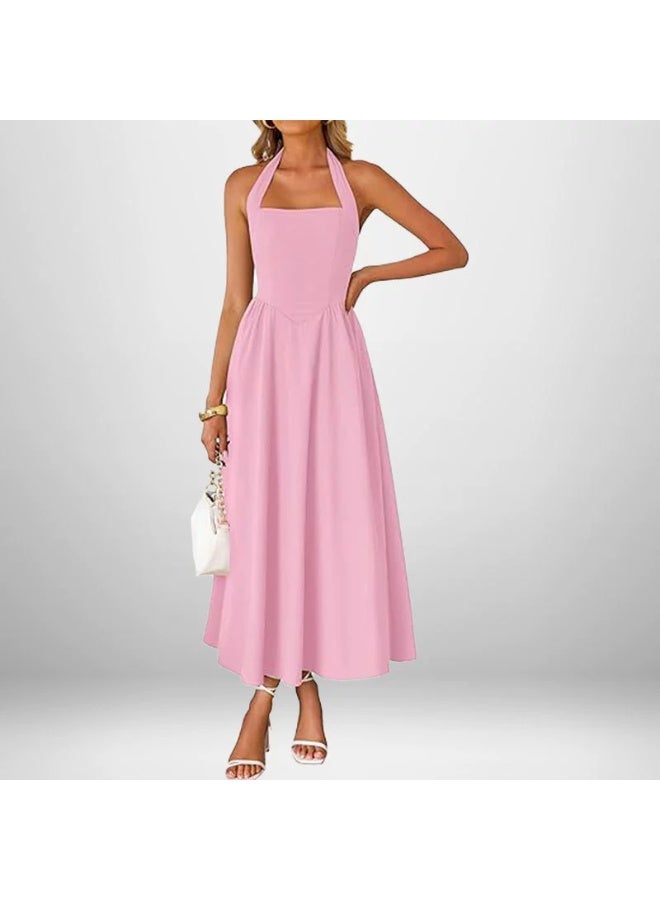 general 2025 - 2026 Wide Strap Neckline Backless Dress - Image 1