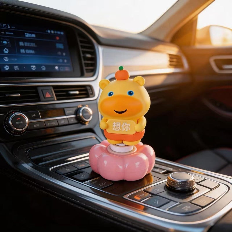 Capybara Lulu Plush Toy Car and Office Desk Rotating Ornament, Cute Hand-Held Figurine, Quirky Desktop Decoration - Image 5
