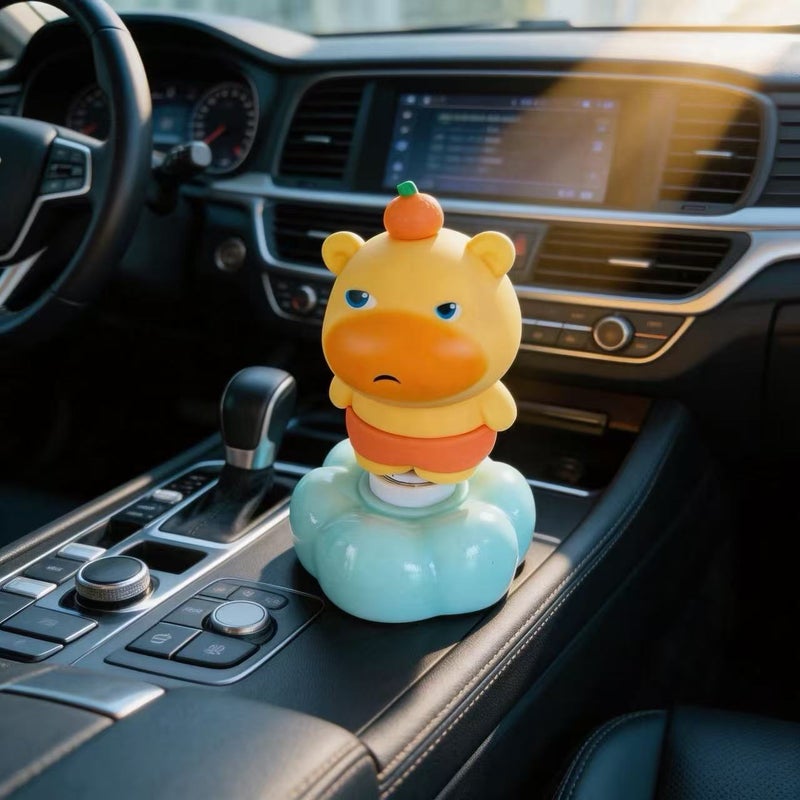 Capybara Lulu Plush Toy Car and Office Desk Rotating Ornament, Cute Hand-Held Figurine, Quirky Desktop Decoration - Image 3