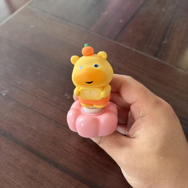 Capybara Lulu Plush Toy Car and Office Desk Rotating Ornament, Cute Hand-Held Figurine, Quirky Desktop Decoration - Image 1