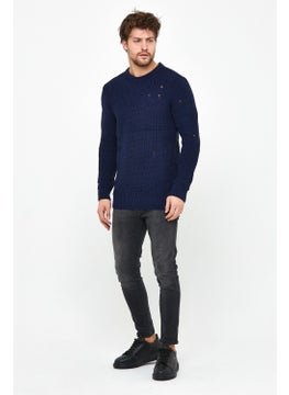 Cool Tarz Cool Style Navy Blue Men's Destroyed Model Knitwear Sweater  - Image 4
