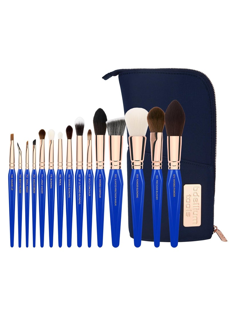 Bdellium Tools Bdellium Tools Professional Makeup Brush Golden Triangle Phase II Complete 15pc Brush Set with Pouch 