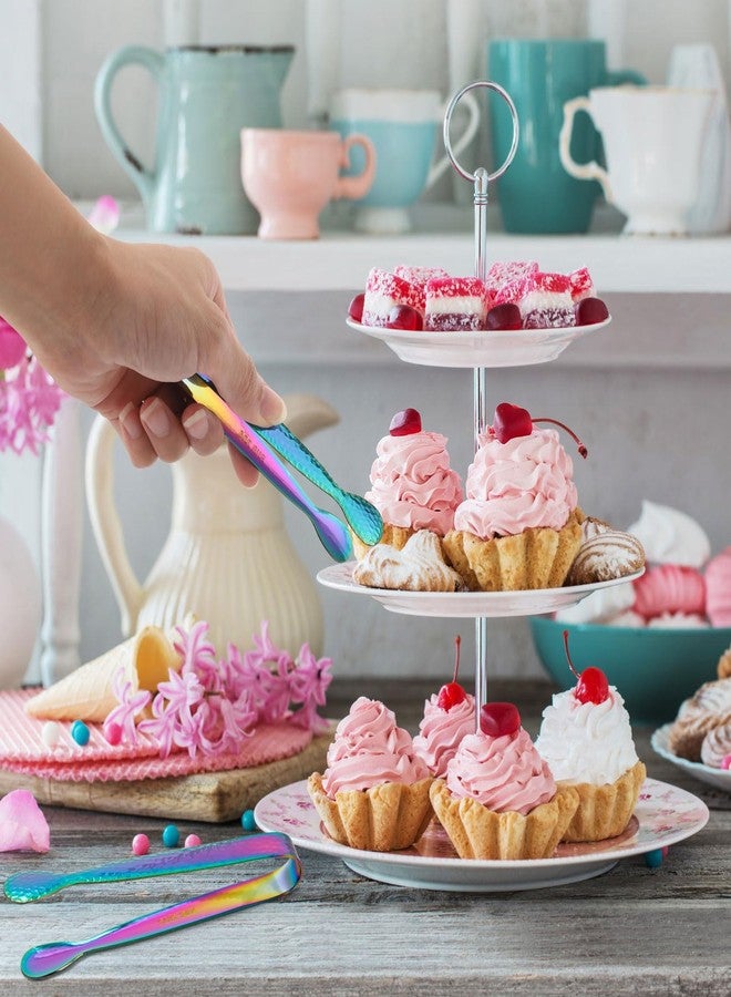 تي بيست ماكس ملقط مكعبات الثلج من تي بيست ماكس، 5 قطع، ملقط مكعبات السكر الصغيرة، مصنوع من الفولاذ المقاوم للصدأ 304، ملقط صغير 4.3 بوصة للحفلات والحانات (لون قوس قزح) - Image 5