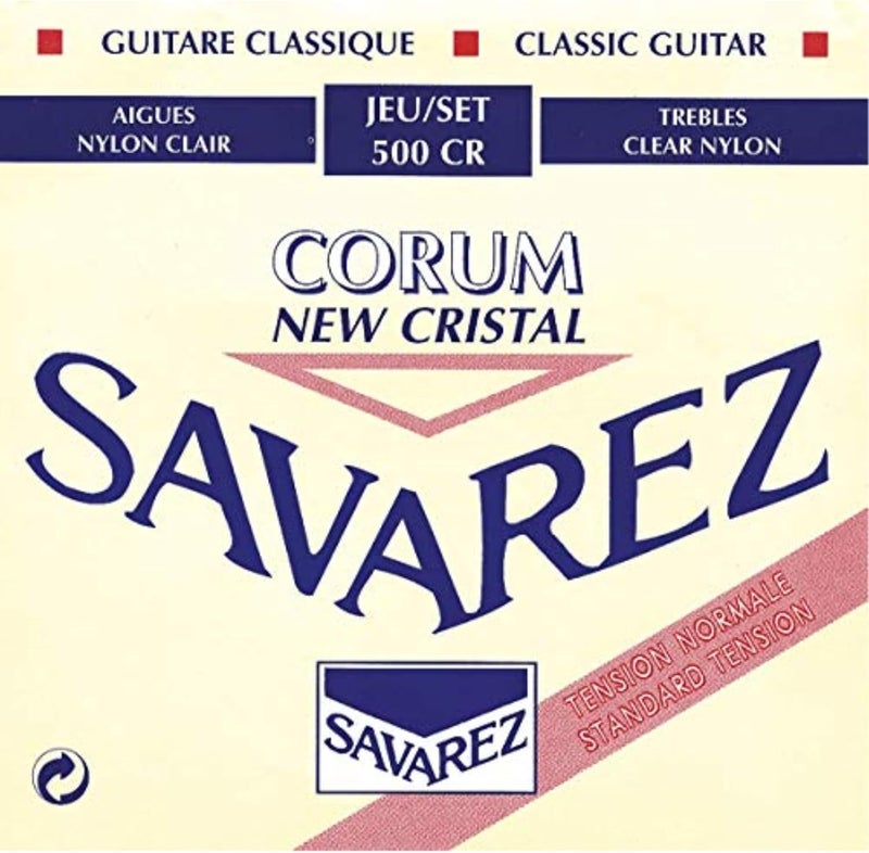 Savarez أوتار الجيتار الكلاسيكي سافاريز 500CR - عبوة من 6، توتر قياسي، نايلون شفاف - Image 1