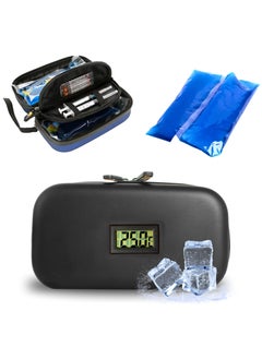 ARINA Medicine & Insulin Cooler Travel Case with LCD Display & Long-lasting Cooling (2 TSA-Approved Ice Packs Included) - Fits 4-8 Pens & Other Medications  - Image 1