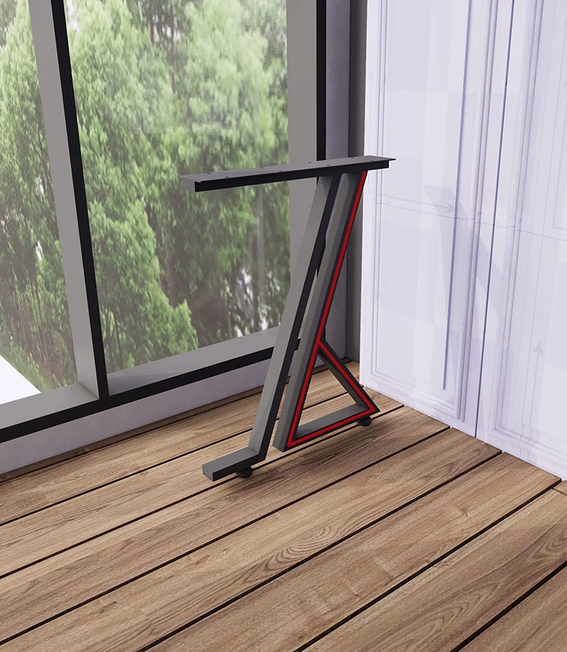 Dcloud Metal Table Legs 6Shape Desk Legs Modern Welded Cast Iron Dining Table Legs Base DIY Industrial Table Legs 2pcs Set Black 6 Shape Leg - Image 2