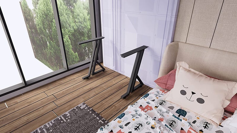 Dcloud Metal Table Legs 6Shape Desk Legs Modern Welded Cast Iron Dining Table Legs Base DIY Industrial Table Legs 2pcs Set Black 6 Shape Leg - Image 5
