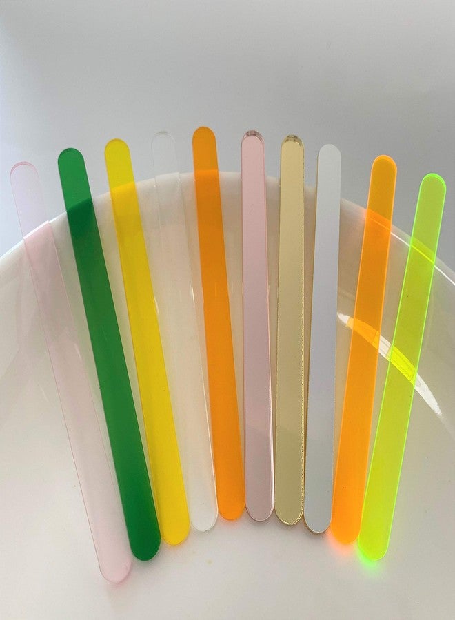 NUORUI Set of 30 Reusable Acrylic Cakesicle Sticks, Gold Mirror Popsicle Sticks for Party Favors (Translucent Green) - Image 4