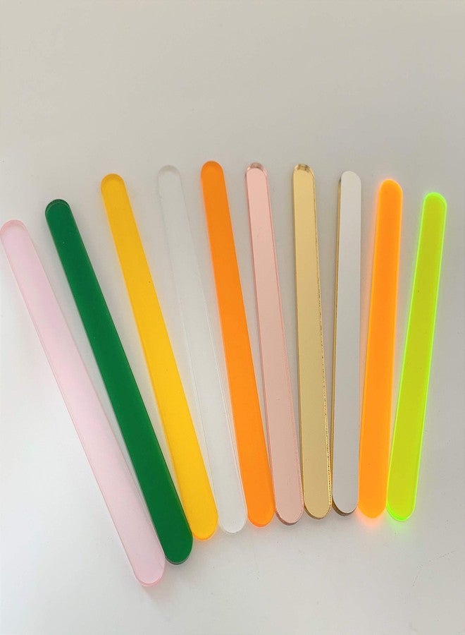 NUORUI Set of 30 Reusable Acrylic Cakesicle Sticks, Gold Mirror Popsicle Sticks for Party Favors (Translucent Green) - Image 5