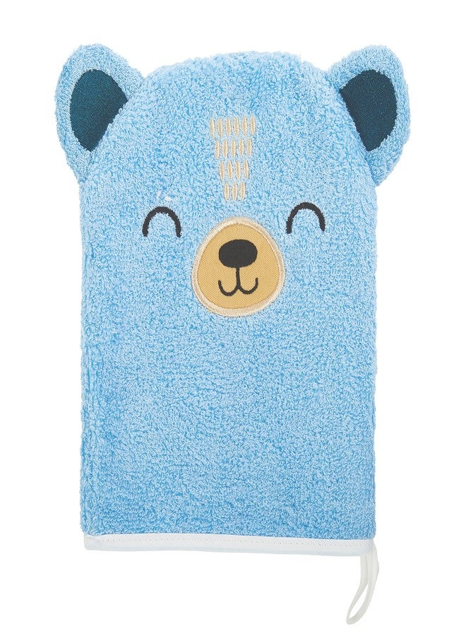 C.R. Gibson BMIT-24245 Cute Bear 100% Cotton Gender Neutral Baby Wash Cloth Bath Mitt, 6.625" W x 7.5" L, Multicolor - Image 1