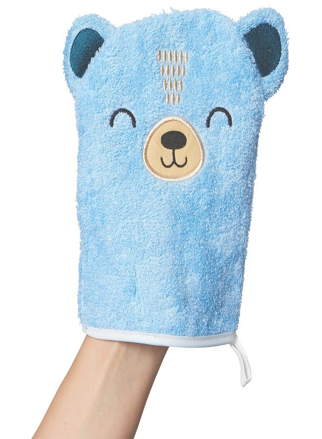 C.R. Gibson BMIT-24245 Cute Bear 100% Cotton Gender Neutral Baby Wash Cloth Bath Mitt, 6.625" W x 7.5" L, Multicolor - Image 3