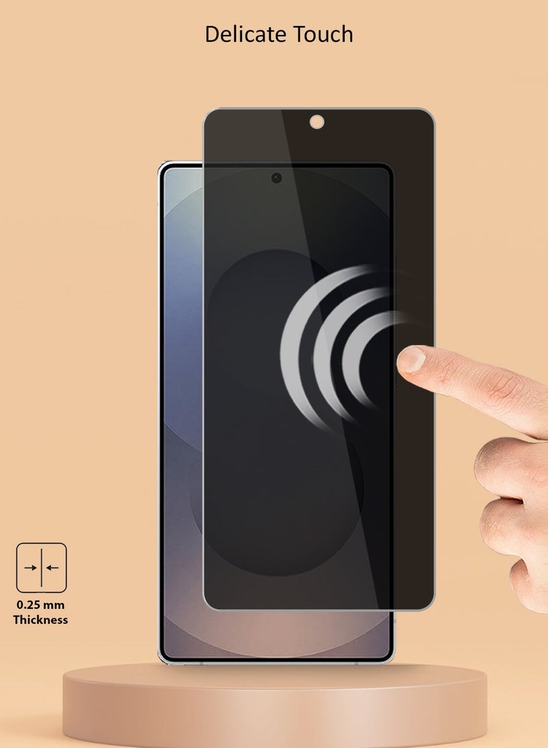 Techie حماية شاشة زجاجية مقساة للخصوصية عالية الدقة لجهاز سامسونج جالاكسي S25 ألترا 2025 - مضادة للفقاعات صلابة 9H سمك 0.33 مم حواف مدورة سهلة التركيب - Image 4