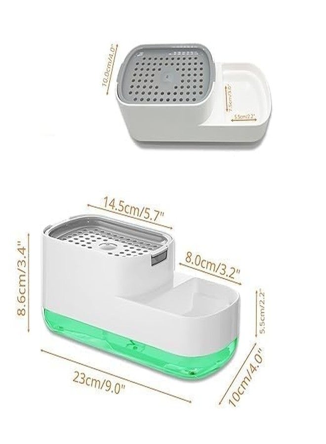 Clickify 3 in 1 Liquid Soap Dispenser with Sponge Holder Kitchen Cleaning Storage Holder Dish Washing Cleaner Rust Proof Sink Dish Washing Soap Dispenser Set (Multicolor) - Image 2