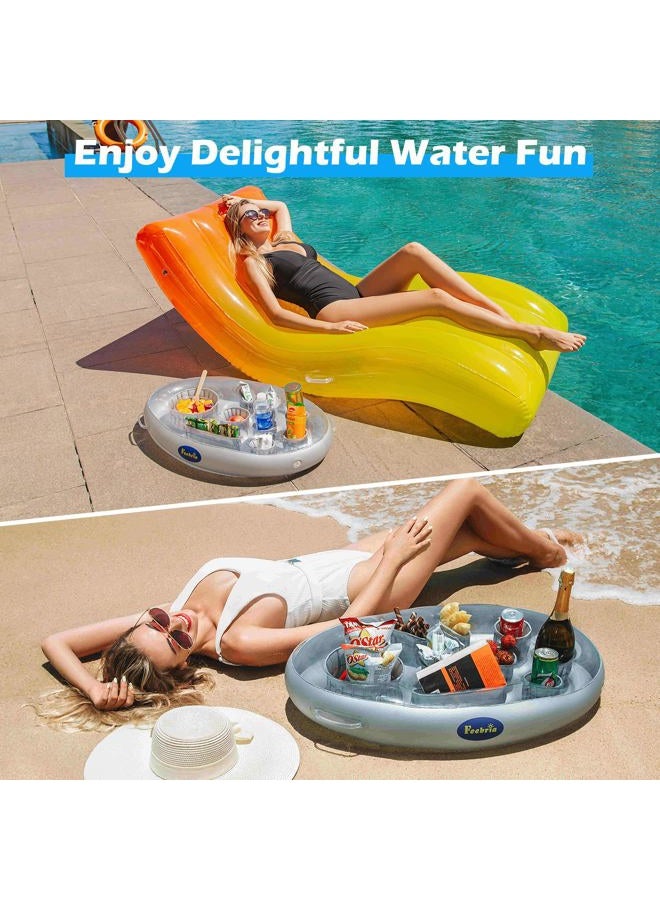 Feebria Inflatable Floating Drink Holder with 9 Holes Large Capacity & Transparent Material,Drink Float for Pool Party Beach (Single) - Image 5
