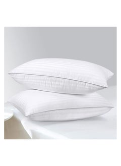 Comfy COMFY SET OF 2 STRIPE COTTON LUXURIOUS HOTEL PILLOW SET  - Image 1