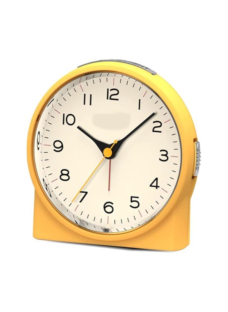 SYOSI Silent Analog Alarm Clock, Non Ticking, Heavy Sleepers, Snooze, 6 Wake Up Sounds, Battery Operated and Light Functions, Easy Set, for Heavy Sleepers Adults, Perfect Gift for Lovers, Friends, Children - Image 1